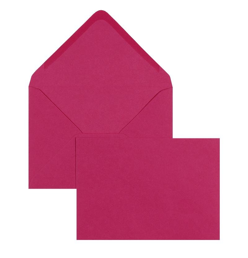 enveloppes colorées rose (rose foncé flamant) 133 x 184 mm | 100 g/m² offset | sans fenêtre | fermeture gommée | rabat pointu | 100 pièces