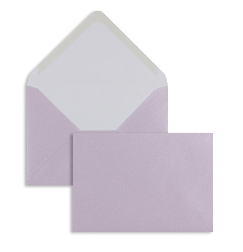 enveloppes colorées violet (violet clair) 133 x 184 mm | 100 g/m² brillant | sans fenêtre | fermeture gommée | rabat pointu | 100 pièces