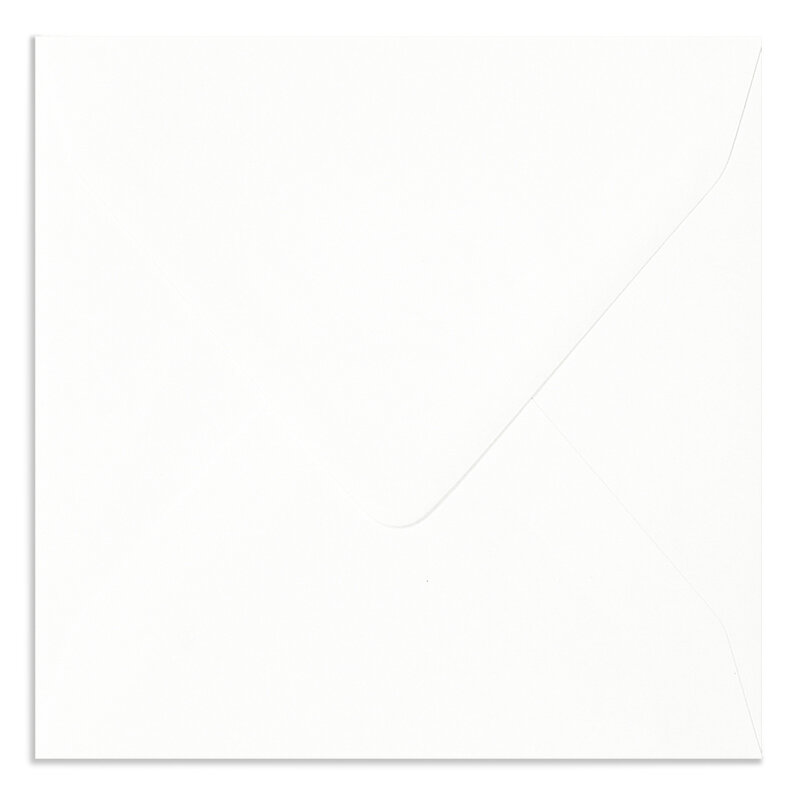 enveloppes blanc (blanc naturel) 140 x 140 mm | 120 g/m² coton | sans fenêtre | fermeture gommée | rabat pointu | 100 pièces