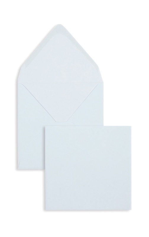 enveloppes colorées bleu 140 x 140 mm | 135 g/m² côtelé | sans fenêtre | fermeture gommée | rabat pointu | 100 pièces
