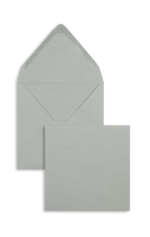 enveloppes colorées gris (ardoise) 140 x 140 mm | 120 g/m² velin | sans fenêtre | fermeture gommée | rabat pointu | 100 pièces