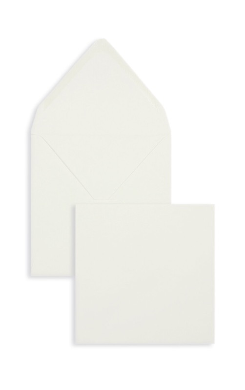 enveloppes colorées gris (gris clair) 140 x 140 mm | 120 g/m² velin | sans fenêtre | fermeture gommée | rabat pointu | 100 pièces