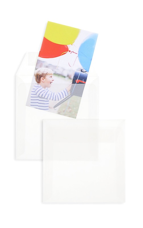 Enveloppes transparentes Blanc (Transparent blanc) 140 x 140 mm
