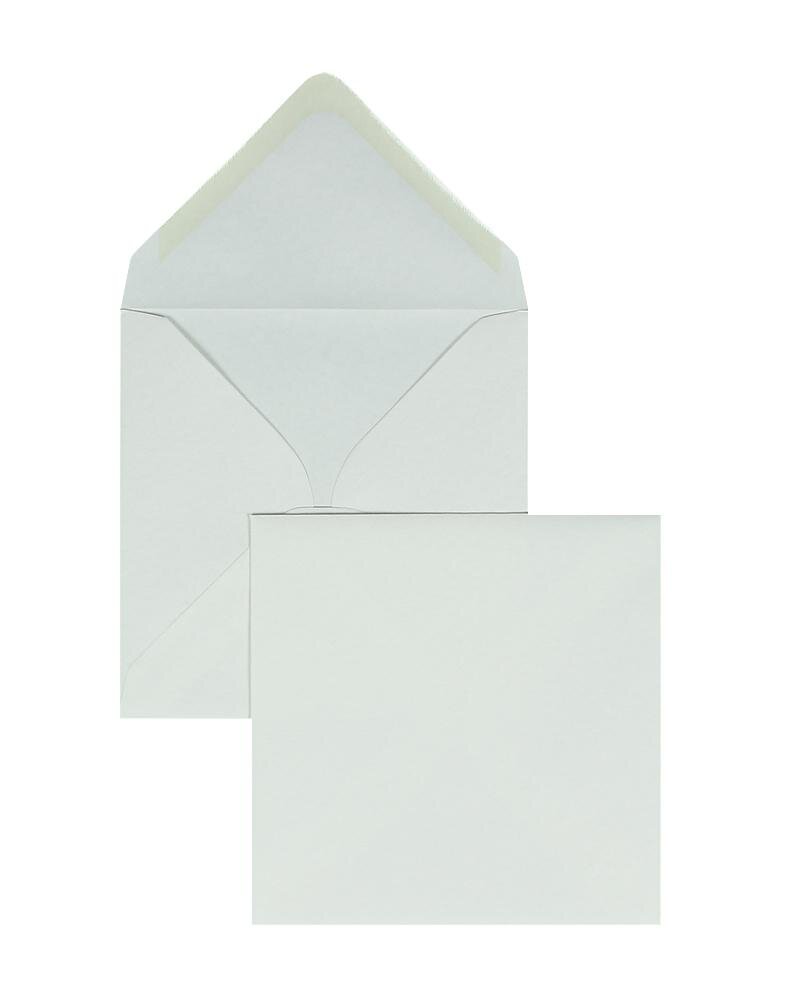 enveloppes blanc 155 x 155 mm | 100 g/m² martelé | sans fenêtre | fermeture gommée | rabat pointu | 100 pièces