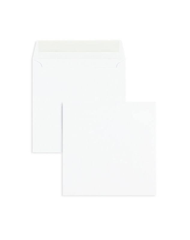 enveloppes blanc 155 x 155 mm | 100 g/m² offset | sans fenêtre | fermeture adhésive | rabat droit | 100 pièces