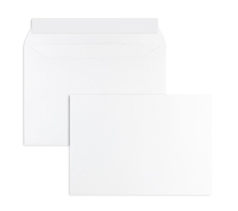 enveloppes blanc 156 x 220 mm (din c5) | 120 g/m² offset | sans fenêtre | fermeture adhésive | rabat droit | 100 pièces