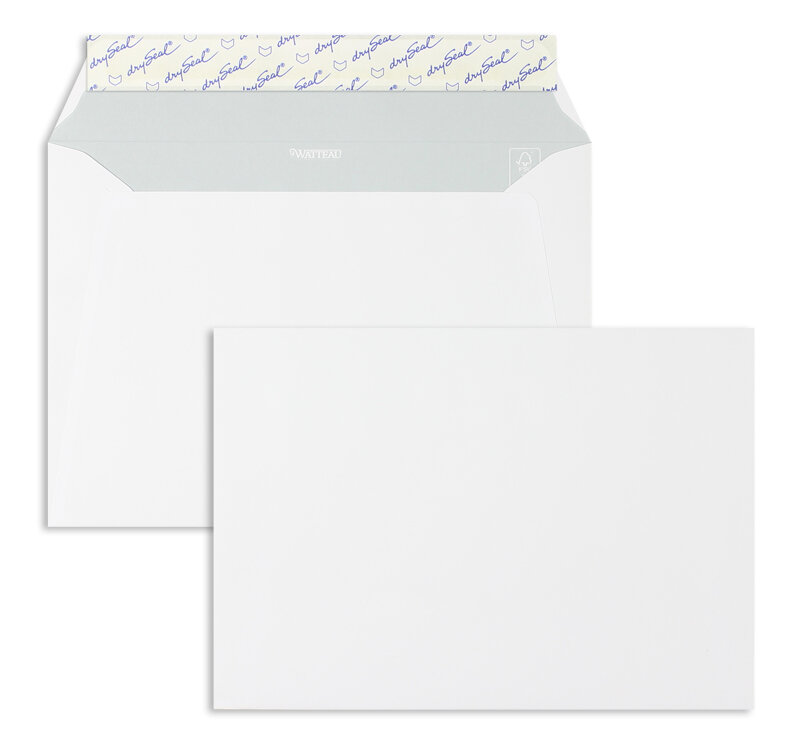 enveloppes blanc 156 x 220 mm (din c5) | 90 g/m² offset | sans fenêtre | fermeture adhésive | rabat droit | 500 pièces