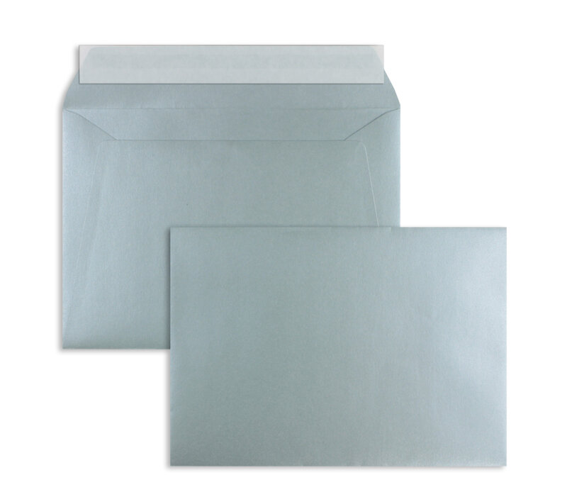enveloppes colorées argent (argent glamoureux) 156 x 220 mm (din c5) | 120 g/m² brillant | sans fenêtre | fermeture adhésive | rabat droit | 100 pièces