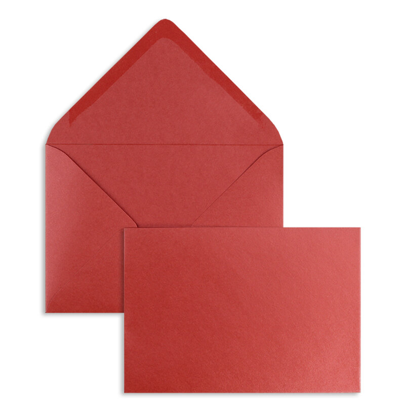 enveloppes colorées rouge (glamour rosso) 156 x 220 mm (din c5) | 120 g/m² brillant | sans fenêtre | fermeture gommée | rabat pointu | 100 pièces
