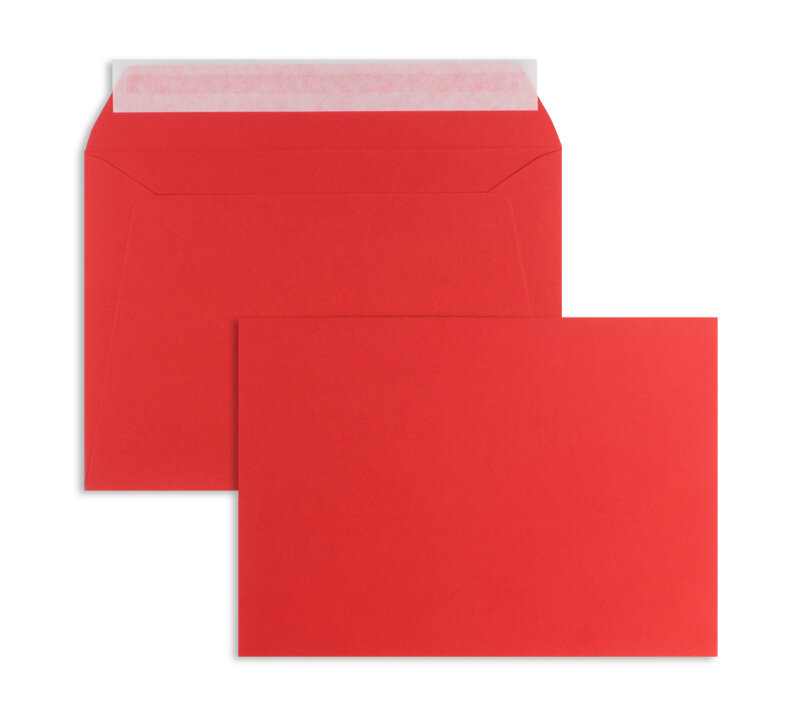 enveloppes colorées rouge (rubis) 156 x 220 mm (din c5) | 120 g/m² offset | sans fenêtre | fermeture adhésive | rabat droit | 100 pièces