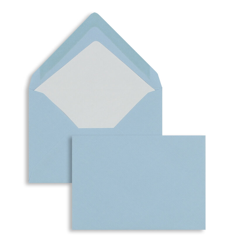 enveloppes colorées bleu (bleu délavé) 157 x 225 mm (din c5) | 100 g/m² côtelé (paperado) | sans fenêtre | fermeture gommée | rabat pointu | 100 pièces