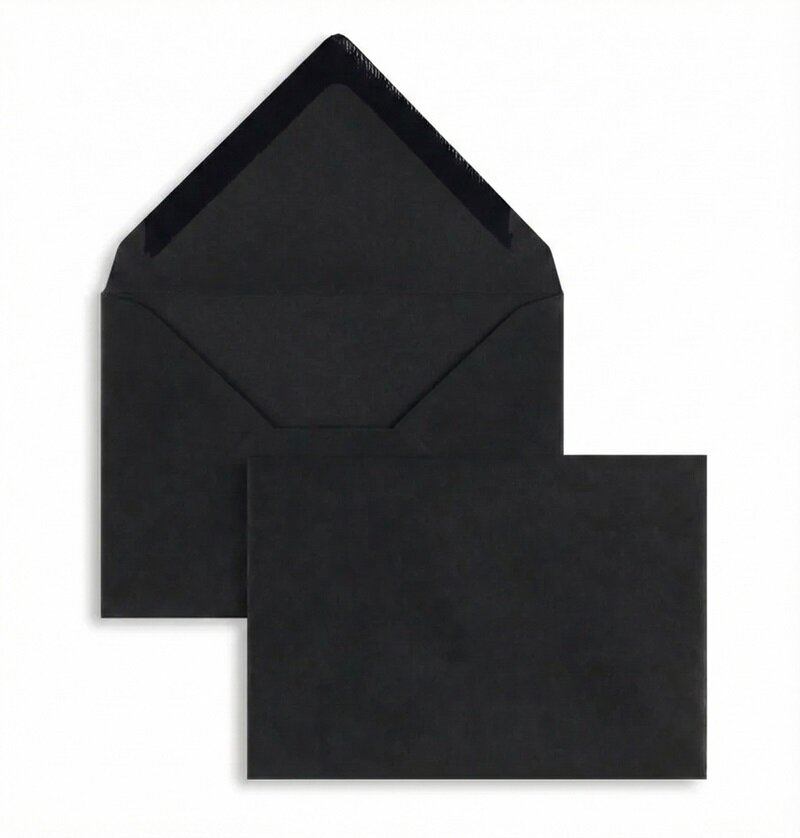 enveloppes colorées noir 157 x 225 mm (din c5) | 100 g/m² mat (paperado) | sans fenêtre | fermeture gommée | rabat pointu | 100 pièces