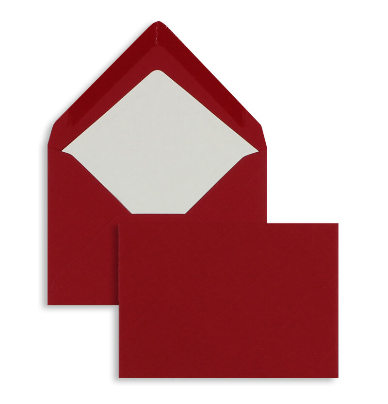enveloppes colorées rouge 157 x 225 mm (din c5) | 100 g/m² côtelé (paperado) | sans fenêtre | fermeture gommée | rabat pointu | 100 pièces