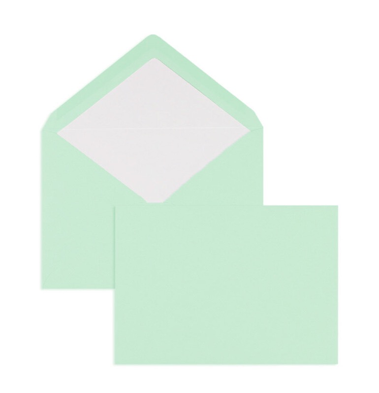 enveloppes colorées vert (menthe) 157 x 225 mm (din c5) | 100 g/qm côtelé (paperado) | sans fenêtre | fermeture gommée | rabat pointu | 100 pièces