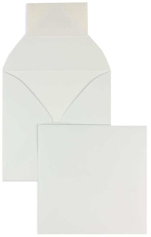 enveloppes blanc 160 x 160 mm | 120 g/qm offset | sans fenêtre | fermeture adhésive | rabat pointu | 100 pièces