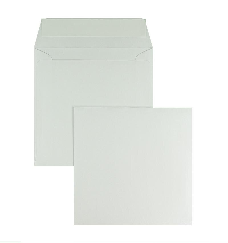 enveloppes blanc (blanc extra brillant) 160 x 160 mm | 120 g/m² brillant | sans fenêtre | fermeture adhésive | rabat droit | 100 pièces