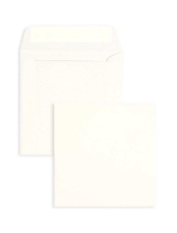 enveloppes blanc (blanc naturel biotope) 160 x 160 mm | 120 g/m² offset | sans fenêtre | fermeture adhésive | rabat droit | 100 pièces