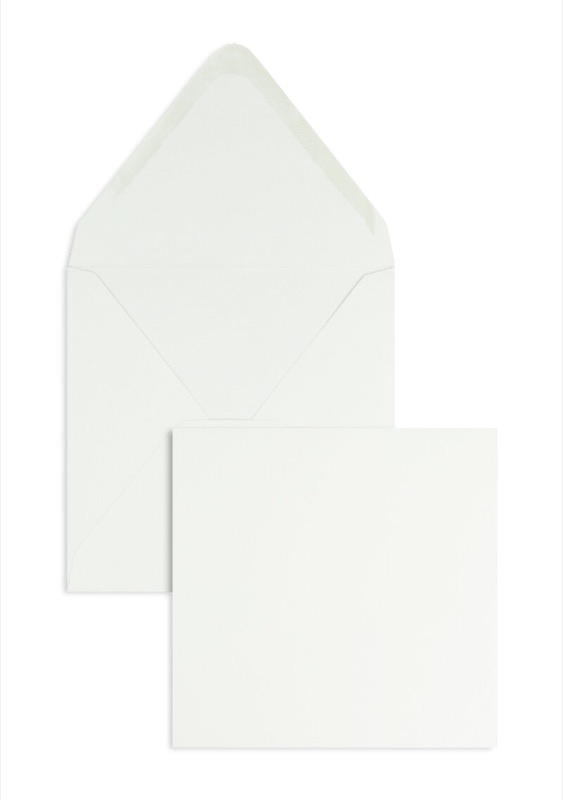 enveloppes blanc (diamant glamoureux) 160 x 160 mm | 120 g/m² brillant | sans fenêtre | fermeture gommée | rabat pointu | 100 pièces