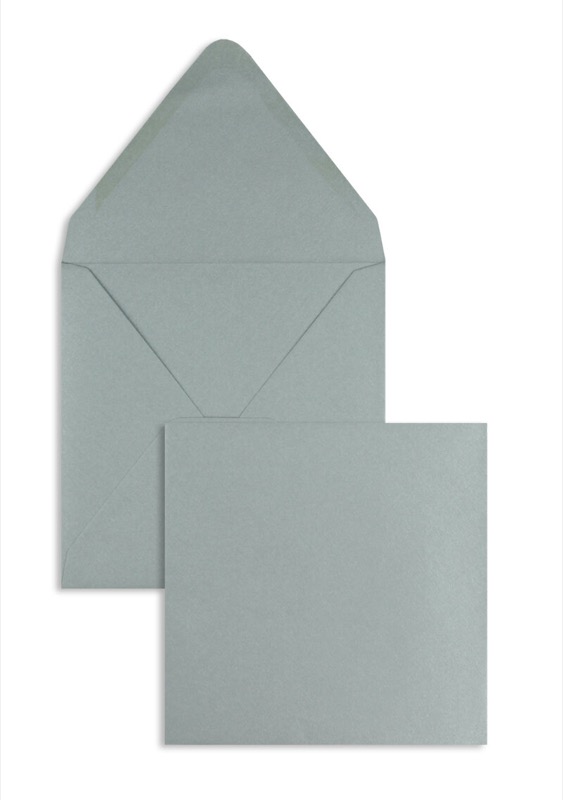 enveloppes colorées argent (argent glamoureux) 160 x 160 mm | 120 g/m² offset | sans fenêtre | fermeture gommée | rabat pointu | 100 pièces