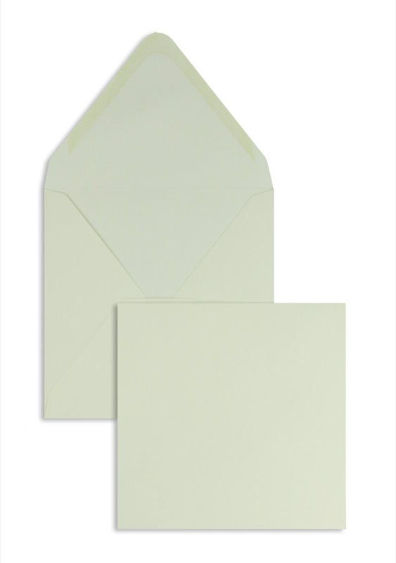 enveloppes colorées crème (coquille d'oeuf blanc) 160 x 160 mm | 120 g/m² offset | sans fenêtre | fermeture gommée | rabat pointu | 100 pièces