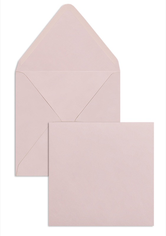 enveloppes colorées rose (rose clair) 160 x 160 mm | 120 g/qm offset | sans fenêtre | fermeture gommée | rabat pointu | 100 pièces