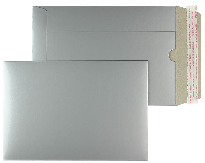 enveloppes en carton colorées argent 162 x 235 mm (din c5) | 350 g/m² carton compact brillant | sans fenêtre | fermeture adhésive | rabat droit | 100 pièces