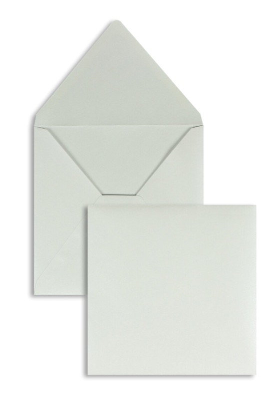 enveloppes blanc (blanc brillant) 164 x 164 mm | 100 g/m² brillant (paperado) | sans fenêtre | fermeture gommée | rabat pointu | 100 pièces