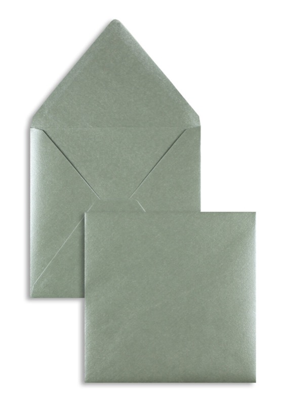 enveloppes colorées argent 164 x 164 mm | 100 g/m² offset (paperado) | sans fenêtre | fermeture gommée | rabat pointu | 100 pièces