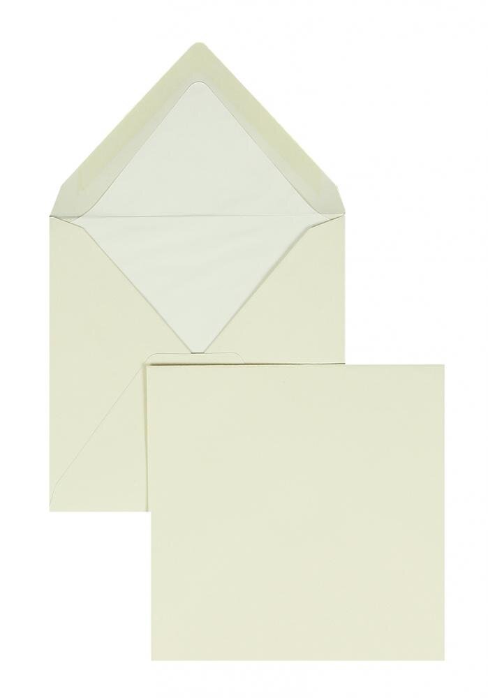enveloppes colorées crème (chamois) 164 x 164 mm | 100 g/m² côtelé (paperado) | sans fenêtre | fermeture gommée | rabat pointu | 100 pièces