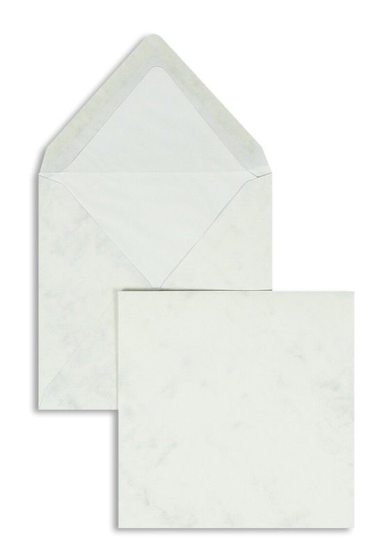 enveloppes colorées gris (gris marbré) 164 x 164 mm | 100 g/m² offset (paperado) | sans fenêtre | fermeture gommée | rabat pointu | 100 pièces