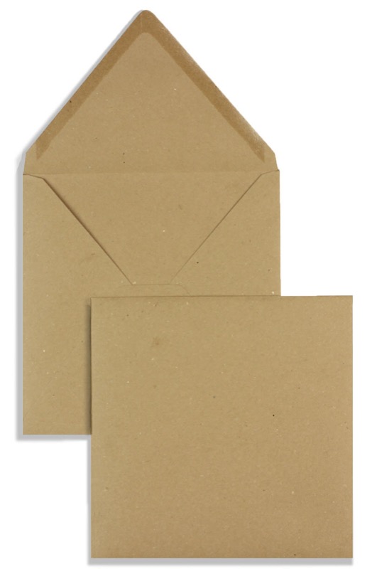enveloppes colorées marron (kraft) 164 x 164 mm | 120 g/qm paperado | sans fenêtre | fermeture gommée | rabat pointu | 100 pièces