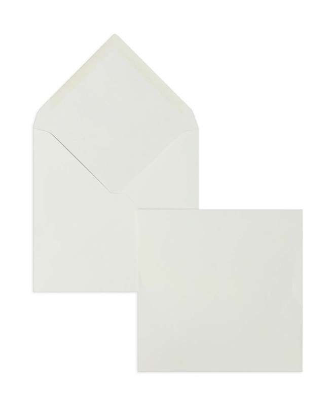 enveloppes blanc (blanc naturel) 165 x 165 mm | 120 g/m² coton | sans fenêtre | fermeture gommée | rabat pointu | 100 pièces