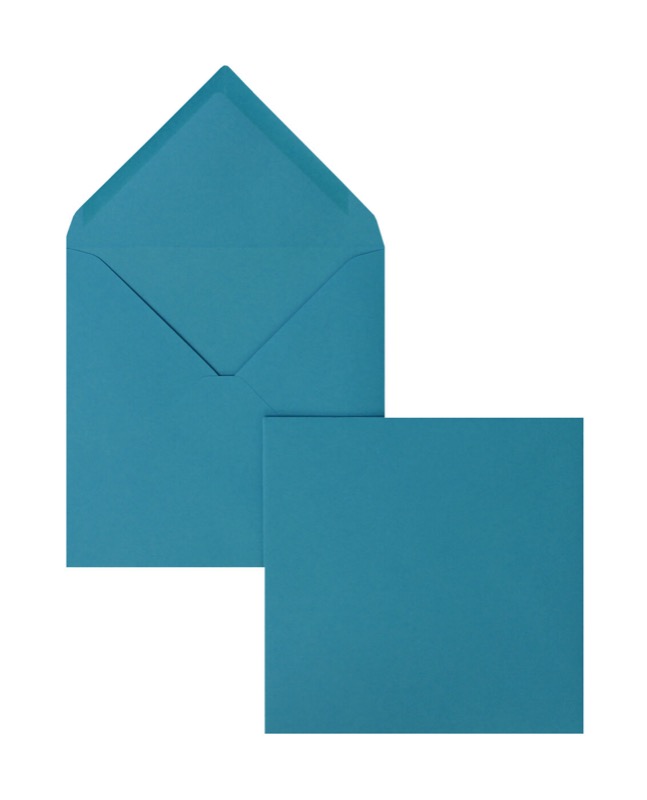enveloppes colorées bleu (bleu arctique) 165 x 165 mm | 120 g/m² velin | sans fenêtre | fermeture gommée | rabat pointu | 100 pièces