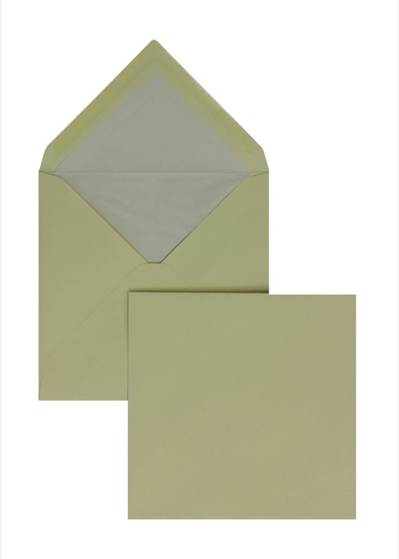enveloppes colorées crème (blanc crème) 165 x 165 mm | 135 g/m² côtelé | sans fenêtre | fermeture gommée | rabat pointu | 100 pièces