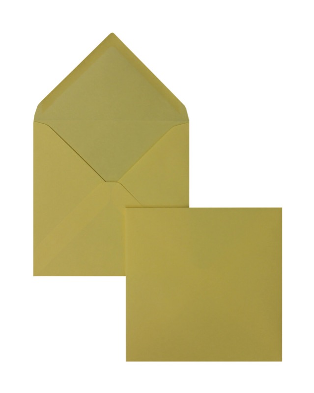 enveloppes colorées jaune (jaune pastel) 165 x 165 mm | 120 g/m² velin | sans fenêtre | fermeture gommée | rabat pointu | 100 pièces
