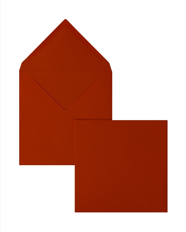 enveloppes colorées orange 165 x 165 mm | 120 g/m² velin | sans fenêtre | fermeture gommée | rabat pointu | 100 pièces