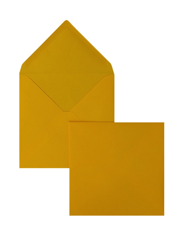 enveloppes colorées orange (mangue) 165 x 165 mm | 120 g/m² velin | sans fenêtre | fermeture gommée | rabat pointu | 100 pièces