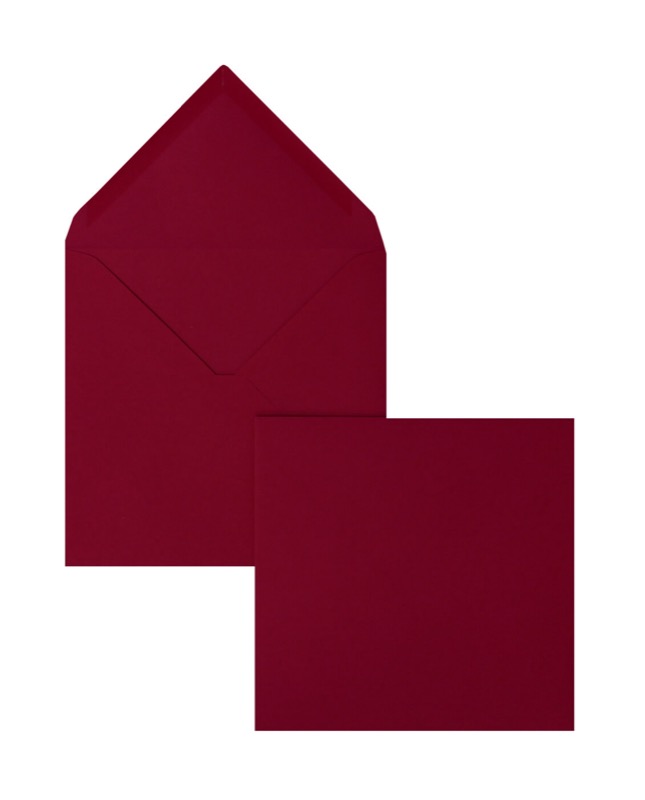 enveloppes colorées rose (rose foncé flamant) 165 x 165 mm | 120 g/m² velin | sans fenêtre | fermeture gommée | rabat pointu | 100 pièces