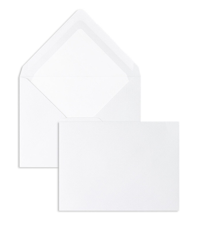 enveloppes blanc (blanc naturel) 165 x 215 mm (din c5) | 135 g/m² côtelé | sans fenêtre | fermeture gommée | rabat pointu | 100 pièces
