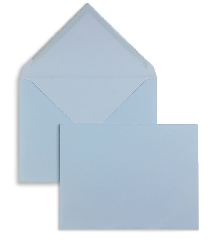 enveloppes colorées bleu (bleu côtelé) 165 x 215 mm (din c5) | 135 g/m² bord frangeux | sans fenêtre | fermeture gommée | rabat pointu | 100 pièces