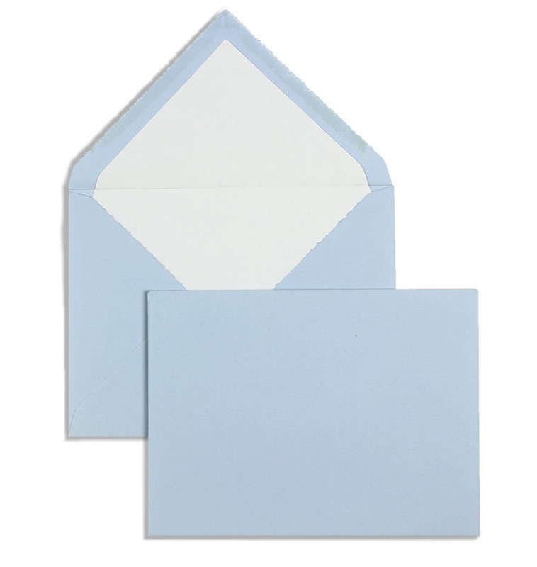 enveloppes colorées bleu (bleu côtelé) 165 x 215 mm (din c5) | 135 g/m² bord frangeux | sans fenêtre | fermeture gommée | rabat pointu | 100 pièces