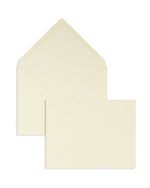 enveloppes colorées crème (blanc crème) 165 x 215 mm (din c5) | 135 g/m² côtelé | sans fenêtre | fermeture gommée | rabat pointu | 100 pièces
