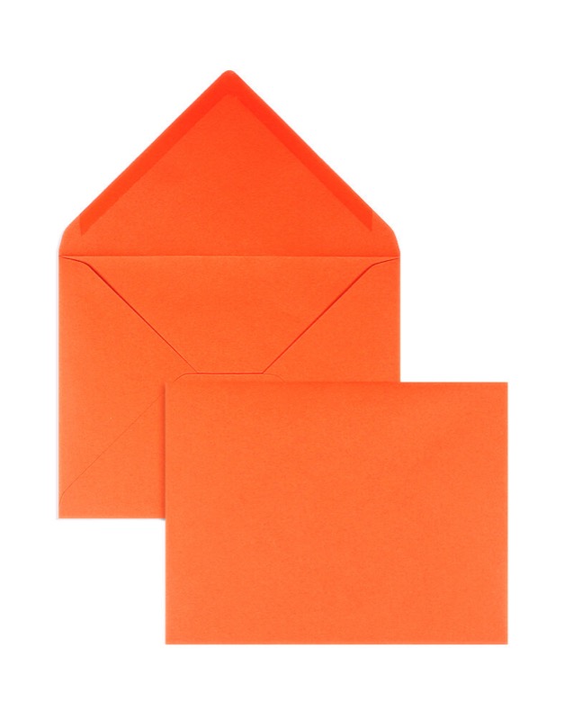 enveloppes colorées orange 165 x 215 mm (din c5) | 120 g/m² velin | sans fenêtre | fermeture gommée | rabat pointu | 100 pièces
