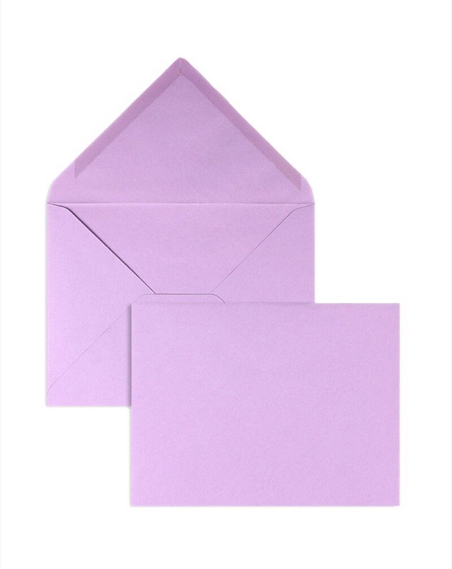 enveloppes colorées violet (lavande) 165 x 215 mm (din c5) | 120 g/m² velin | sans fenêtre | fermeture gommée | rabat pointu | 100 pièces