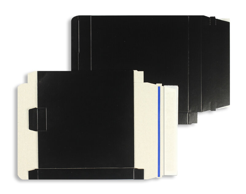 boîtes colorées noir 170 x 170 x 22 mm | 450 g/qm carton | sans fenêtre | sluiting | rabat droit | 25 pièces