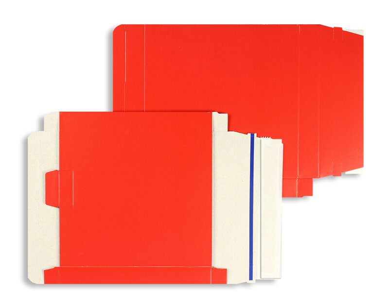 boîtes colorées rouge 170 x 170 x 22 mm | 450 g/qm carton | sans fenêtre | sluiting | rabat droit | 25 pièces