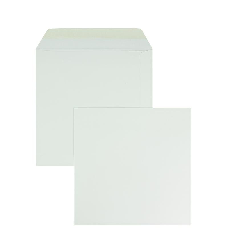 enveloppes blanc (blanc naturel biotope) 170 x 170 mm | 120 g/m² offset | sans fenêtre | fermeture gommée | rabat droit | 100 pièces