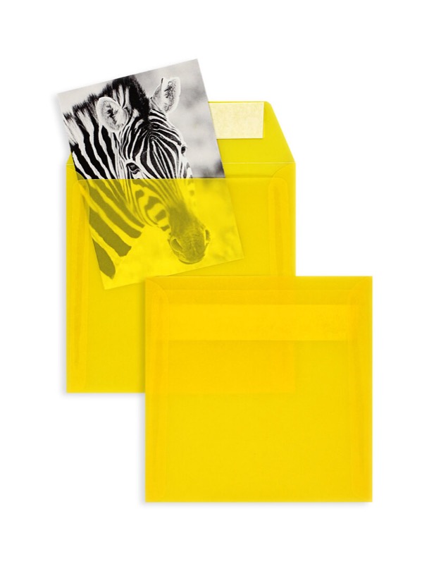 Enveloppes transparentes Jaune (Transparent jaune intense) 170 x 170 mm