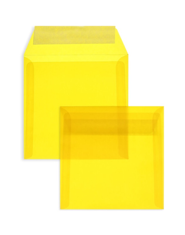 Enveloppes transparentes Jaune (Transparent jaune intense) 170 x 170 mm