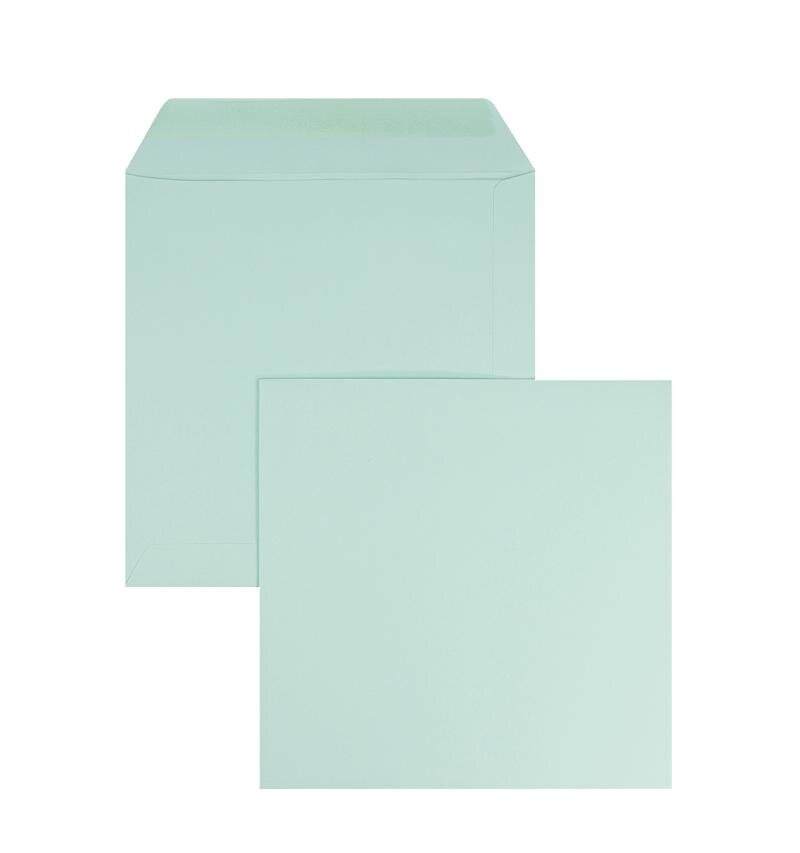 enveloppes colorées bleu (bleu ciel) 190 x 190 mm | 120 g/m² offset | sans fenêtre | fermeture gommée | rabat droit | 100 pièces